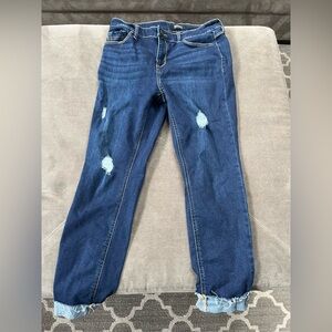 Buffalo David Bitton Dark Blue Distressed Skinny Jeans